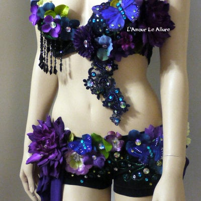 Dark fairy  2 costume cosplay dance rave bra halloween burlesque show girl
