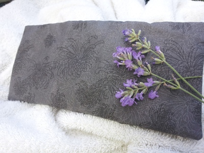 Soothing Lavender Flax seed eye pillow in Pewter Gray