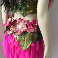 Hot Pink Spring Fairy with High Waisted Skirt Costume Cosplay Dance Rave Halloween - Thumbnail 4