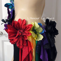 Dark Rainbow Fairy Monokini Costume Cosplay Dance Rave Bra Halloween Burlesque Show Girl - Thumbnail 3