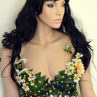 Woodland Flower Fairy Babydoll Dress Bra Costume Cosplay Dance Rave Bra Halloween Burlesque Show Girl - Thumbnail 4