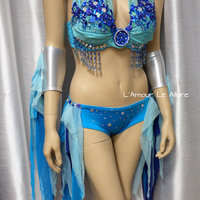 Ruto Legend of Zelda Bra Costume Cosplay Dance Costume Rave Bra Rave Wear Halloween Burlesque Show Girl - Thumbnail 3
