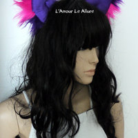 Cheshire Cat Ears Alice In wonderland bra Costume Cosplay Dance Costume Rave Bra Rave Wear Halloween Burlesque Show Girl - Thumbnail 2