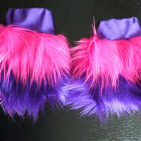 Cheshire Cat Fur Wrist Cuffs Alice In wonderland bra Costume Cosplay Dance Costume Rave Bra Rave Wear Halloween Burlesque Show Girl - Thumbnail 2