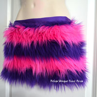 Cheshire Cat Fur Skirt Alice In wonderland bra Costume Cosplay Dance Costume Rave Bra Rave Wear Halloween Burlesque Show Girl - Thumbnail 1