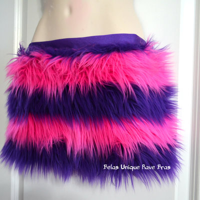 Cheshire cat fur skirt alice in wonderland bra costume cosplay dance costume rave bra rave wear halloween burlesque show girl