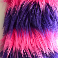 Cheshire Cat Fur Skirt Alice In wonderland bra Costume Cosplay Dance Costume Rave Bra Rave Wear Halloween Burlesque Show Girl - Thumbnail 3