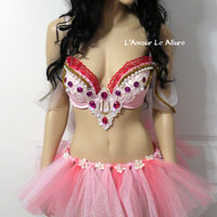 Barbie and The Nutcracker Bra and Tutu Costume Cosplay Dance Costume Rave Bra Rave Wear Halloween Burlesque Show Girl - Thumbnail 1