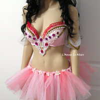 Barbie and The Nutcracker Bra and Tutu Costume Cosplay Dance Costume Rave Bra Rave Wear Halloween Burlesque Show Girl - Thumbnail 3