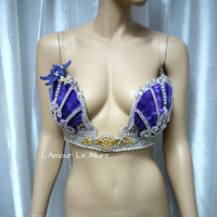 Diamond Ariel Disney Plunge Bra Top Costume Cosplay Dance Costume Rave Halloween Burlesque Show Girl - Thumbnail 2