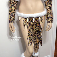 League Of Legends Nidalee Costume Cosplay Dance Costume Rave Bra Rave Wear Halloween Burlesque Show Girl - Thumbnail 3