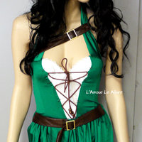 Legend of Zelda Link Corset Costume Cosplay Dance Costume Rave Bra Rave Wear Halloween Burlesque Show Girl - Thumbnail 2