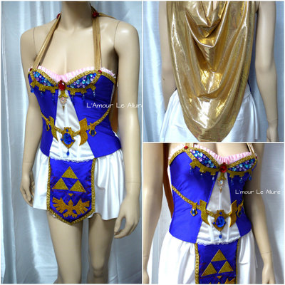 Legend of zelda corset costume cosplay dance rave bra halloween breath of the wild