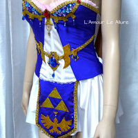 Legend of Zelda Corset Costume Cosplay Dance Rave Bra Halloween Breath Of the Wild - Thumbnail 1