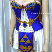 Legend of Zelda Corset Costume Cosplay Dance Rave Bra Halloween Breath Of the Wild - Thumbnail 3