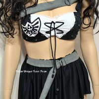 Legend of Zelda Shadow Link Bra Costume Cosplay Dance Costume Rave Bra Rave Wear Halloween Burlesque Show Girl - Thumbnail 2