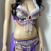 Espeon Bra Cosplay Dance Costume Rave bra Halloween Burlesque Show Girl - Thumbnail 1