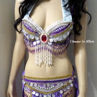 Espeon Bra Cosplay Dance Costume Rave bra Halloween Burlesque Show Girl - Thumbnail 2