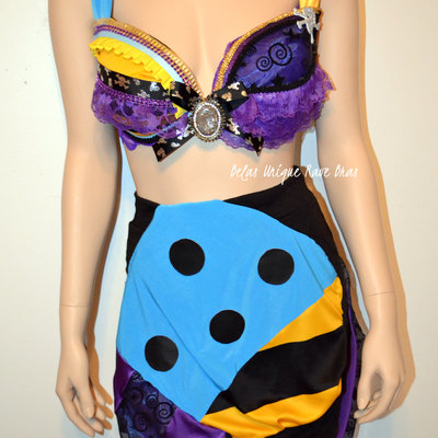 Sally nightmare before christmas costume cosplay dance rave bra halloween burlesque show girl
