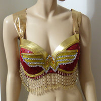 Beaded Wonder Woman Bra Costume Cosplay Dance Costume Rave Bra Halloween - Thumbnail 2