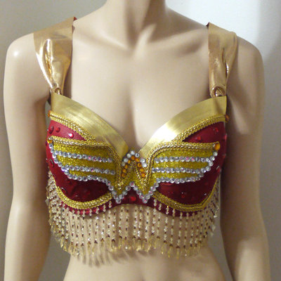 Beaded wonder woman bra costume cosplay dance costume rave bra halloween
