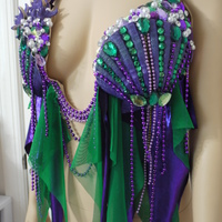 Ariel Disney Plunge Bra Top Cosplay Dance Costume Rave Bra Rave Wear Halloween Burlesque Show Girl - Thumbnail 3