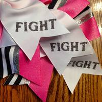 Half&Half "Fight"- Silver Glitter, Black Stripes, and Glitter Hot Pink- BC - Thumbnail 1