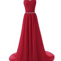 Beaded Straps Bridesmaid Sparkling Embellished Waist Prom Dresses,evening dress - Thumbnail 1