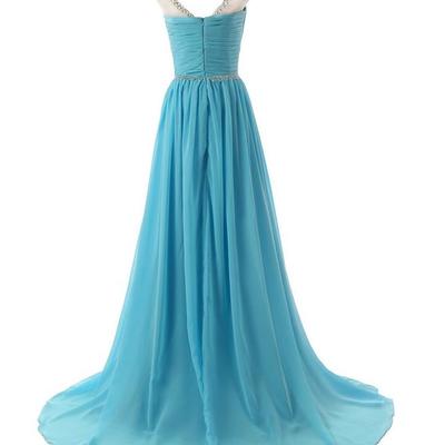 Beaded straps bridesmaid sparkling embellished waist prom dresses,evening dress