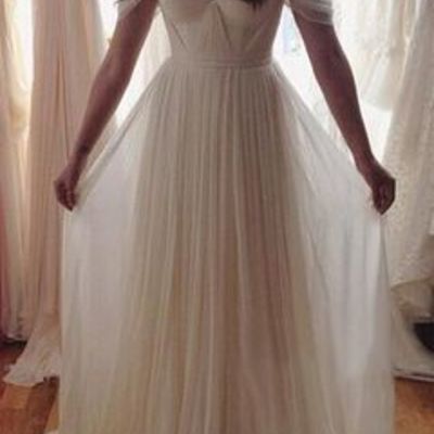 A-line sweetheart neck chiffon long bridesmaid prom dress,formal dress - Thumbnail 5
