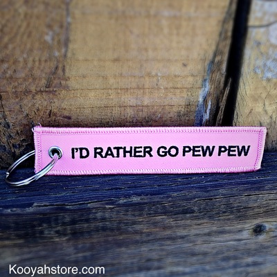 Pink pew pew keychain