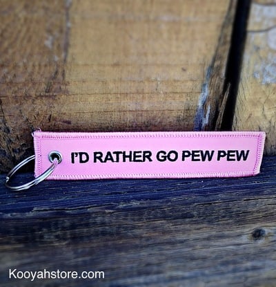 Pink Pew Pew Keychain