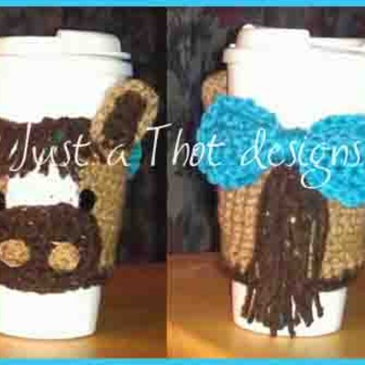 Crochet horse cup cozy