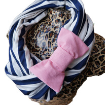 Nautical Striped Infinity Scarf with Bow