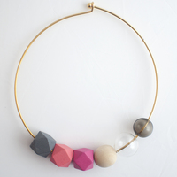 Glass Beads Pink Collar NL1100 - Thumbnail 1