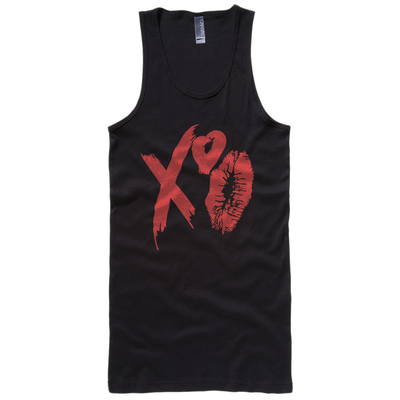 Xo lipstick white & black - ribbed tank