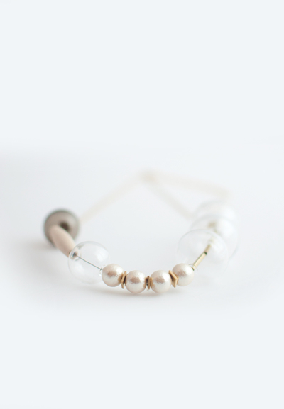 Glass Cotton Pearl Wood Necklace NL1059G