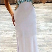 Long Prom Dress with Deep V Neckline pst0516 - Thumbnail 1