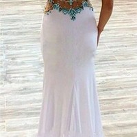 Long Prom Dress with Deep V Neckline pst0516 - Thumbnail 2