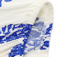 White Cotton Short Jumpsuit - Thumbnail 1