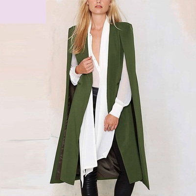 Olive long coat blazer