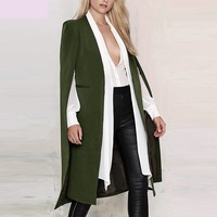 Olive Long Coat Blazer - Thumbnail 3