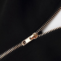 Black and White Color Black Casual Dress - Thumbnail 3