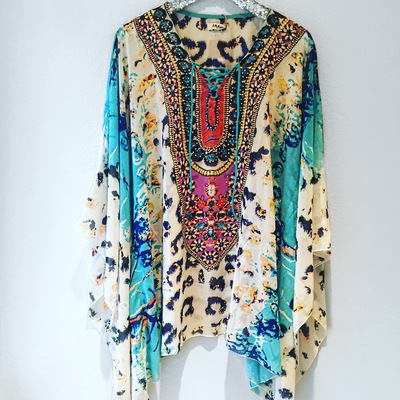 Sky Blue Embellished Caftan