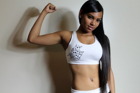 Disphunktional Sports Bra (White w/Black logo)