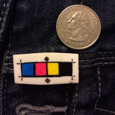 CMYK - Handmade Shrinky Dink Pin
