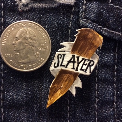 Slayer - Handmade Shrinky Dink Pin