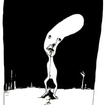 Nosebleed Bighead 8x6 Ink drawing