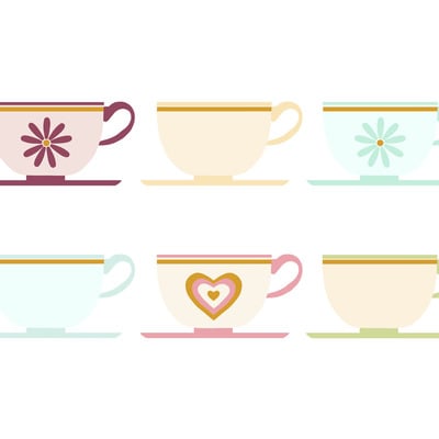 Cutesy teacups print 