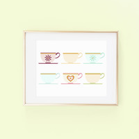 Cutesy Teacups Print  - Thumbnail 1